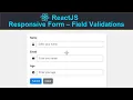ReactJS Responsive Form - 2 Adding validations to ReactJS Form Fields