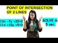 POINT OF INTERSECTION OF TWO LINES SHORTCUT SOLVE IN 5 SECONDS - SUPER TRICK