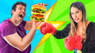 Reto de chicos Gordos vs chicas Deportistas