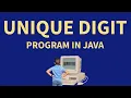 Unique Digit Integer Java Program ISC Computer Science Practical 2025 Specimen Paper