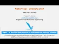 L20 Numerical Methods Numerical Integration Newton Cotes Method Trapezoidal Rule