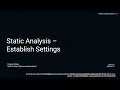 AVCDL static analysis - establish settings