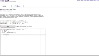 AP-1 commonTwo JAVA Tutorial codingbat com
