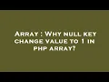 Array Why null key change value to 1 in php array