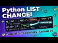 How to Change an Element in a Python List Python List Update Tutorial for Beginners Lesson 26