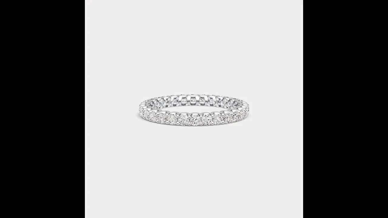 1.35 CTW Lab-Grown Diamond Classic Full Eternity Ring in Sterling Silver