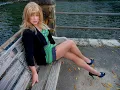 Crossdressing Lily walking in the Park