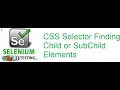 Selenium Class 28 CSS Selector Finding Child or SubChild Elements