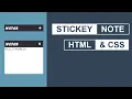 Sticky Notes using HTML CSS Web Coder