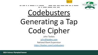 Codebusters - Generating a Tap Code Cipher