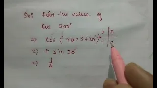 Find the value of cos 300