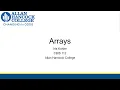 CBIS 112 Arrays