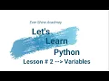 Lesson Variable with numbers in PYTHON