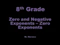 Math 8 Zero and Negative Exponents - Zero Exponents