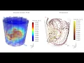 Streamlines Ansys CFX Simulation Stirred Tank with Heat Pipe