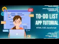 HTML CSS JavaScript To-Do List App Tutorial Step-by-Step Guide for Beginners