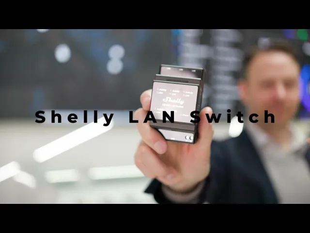 Мрежов комутатор, 5x 10/100 Mbps, за DIN монтаж, 110...230Vac, Shelly LAN Switch - 266830, SHELLY в ръка.