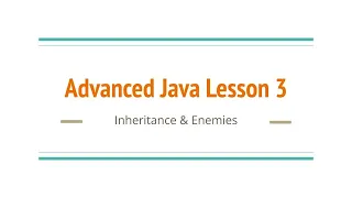 Advanced Java Lesson 3
