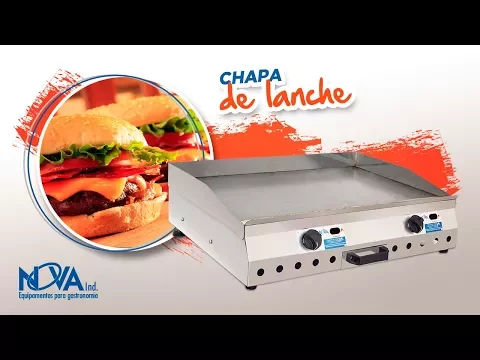 Download MP3 Chapa de lanche profissional 2 queimadores + prensa para lanches NOVAind