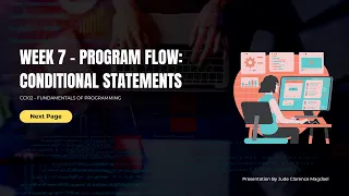 Program Flow - Conditional Control Structure Lesson Guide