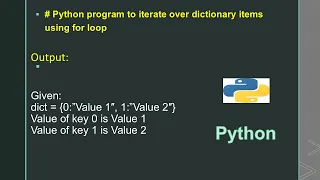 Python program to iterate over dictionary items using for loop