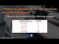 Student Average Percentage and Grade calculation in C programming language C Programming Tutorial