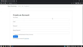 Using Bootstrap in ReactJs with react-bootstrap - Navbar Signup Components