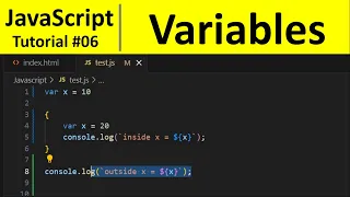 JavaScript Tutorial 6 - Variables in JavaScript var vs let vs const Programming For Beginners
