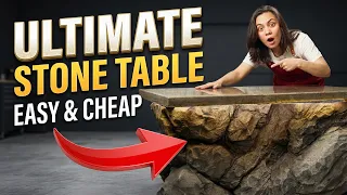 DIY Stone Table: Rock Base & Scagliola Top for CHEAP!