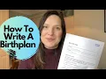 HOW TO WRITE A BIRTH PLAN NHS Birth Plan Planning Birth