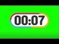 18 Second countdown timer with beep at every second Greenscreen copyright free