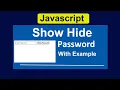 Show hide password javascript