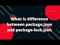 React interview questions in Hindi What is difference between package json and package-lock json