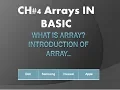10th class ch 4 Introduction of arrays Arrays in BASIC