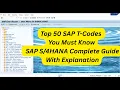 Top 50 SAP T-Codes You Must Know SAP Complete Guide With Explanation