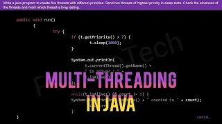 Write a java program to create five threads with different priorities Multithreading in Java