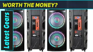 MR DJ PRO215LED Massive Dual 15 5500W PA DJ Speakers