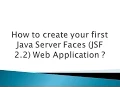 How to create your first Java Server Faces JSF Framework Web Application