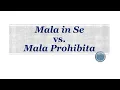 MALA IN SE VS MALA PROHIBITA Explained in 6 minutes Criminal Law Lecture Series