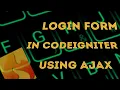 Login form in codeigniter using ajax and jquery