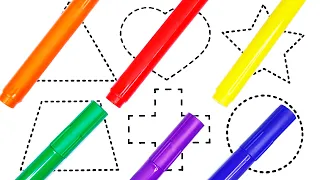 Aprende Figuras Geométricas Coloreando con Marcadores Gruesos  Videos Educativos para Niños