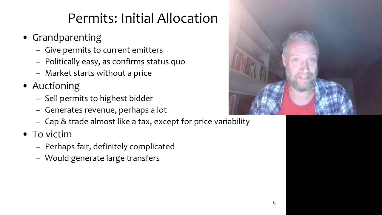 Initial allocation of tradable emission permits