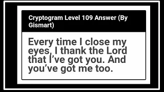 Cryptogram Level 109 Letters and Numbers