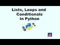 Lists Loops And Conditionals
