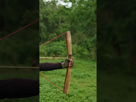 Solid Wood Makes A Powerful Bow #diy #craft #youtubeshorts #wood #bamboo