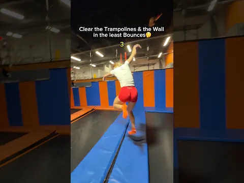 Clear the Trampolines & Up the Wall in the Least Bounces! 💀