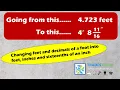 Changing decimals of a foot into inches and fractions of an inch