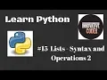 Lists - Syntax and Operations 2 Learn Python The Innovative Way