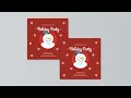 Free Invitation Card Design Make a Red Snowman Christmas Holiday Party Invitation using VP InfoART