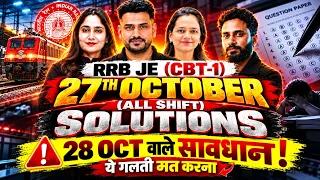 RRB JE Paper Analysis 2026 | RRB JE Paper Solution 2026 | RRB JE Exam Review | RRB JE Analysis 2026